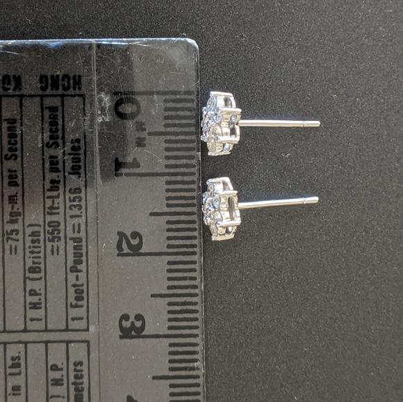 XTRA PICS - Diamond 14kt White Gold Earrings - Picture 10 of 13